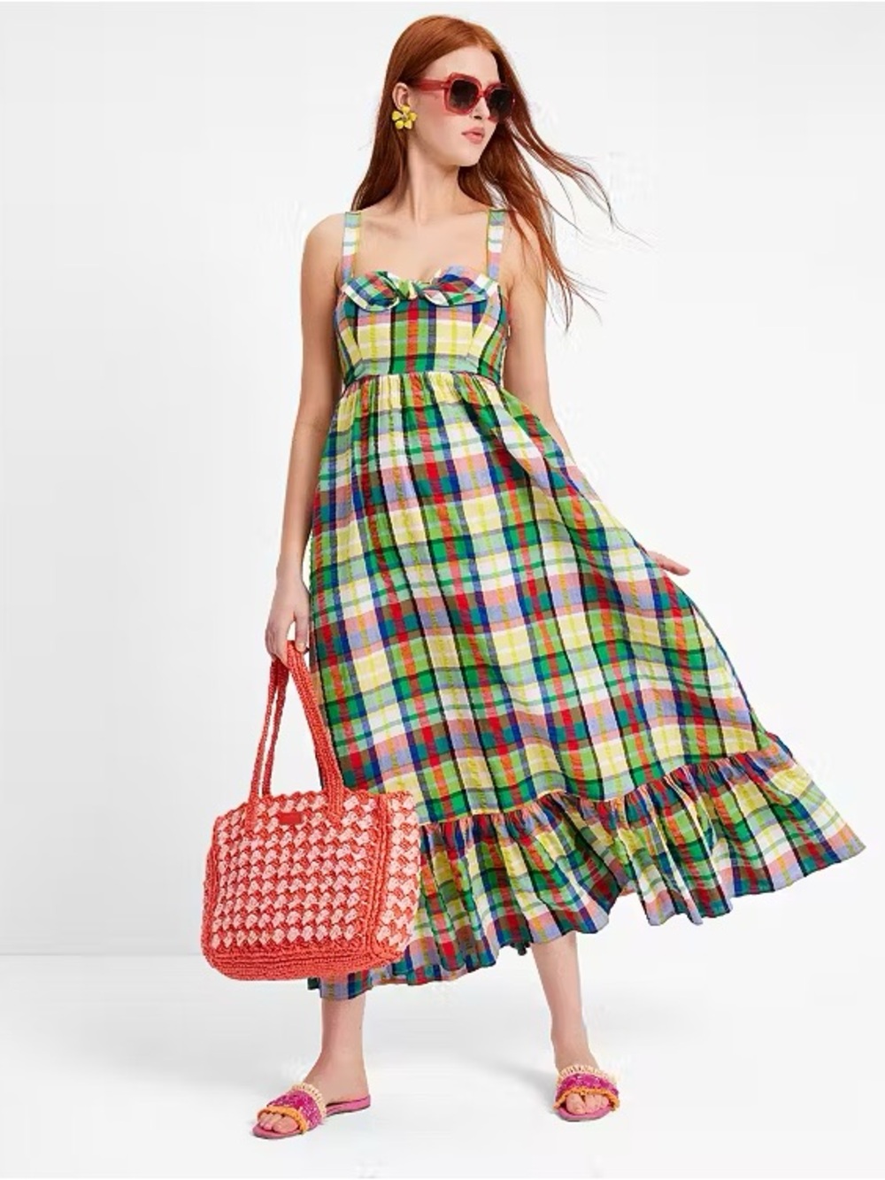 kate spade Multi-Color Plaid Sleeveless Maxi Dress